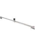Side view of stainless steel boat hatch adjuster with mounting brackets and black adjustment knob, 248–432 mm