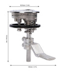 Front view of stainless steel marine flush floor lock with spring-loaded cam latch.