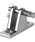 Stainless steel quick-release boat hatch hinge with spring pin, 90° angle, 60mm length