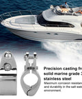 Two 316 stainless steel hinged upper jaw slide fittings for yacht rail installation (20mm)