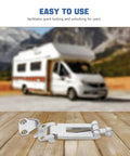 Front view of POPETPOP stainless steel toolbox lock latch; 316 marine-grade toggle clamp for boat hatches and trailer boxes