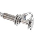 Side view of ShanQuilyx marine-grade 304 stainless steel retractable boat cleat with through-bolt mounting