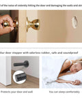 Heavy Duty 3.5 Inch Door Stop Built Tough As Nails From Stainless Steel 304 With Rubber Tip Bumper Wall Mounted Door Holder For Sound Dampening And Protection Against Scratches In A Durable Matte Black Finish shown in use on wall