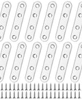 Mending Plates Flat Brackets, 12 Pcs Stainless Steel Straight Brace Brackets, Corner Fixing Joining Plates with 48 Screws shown