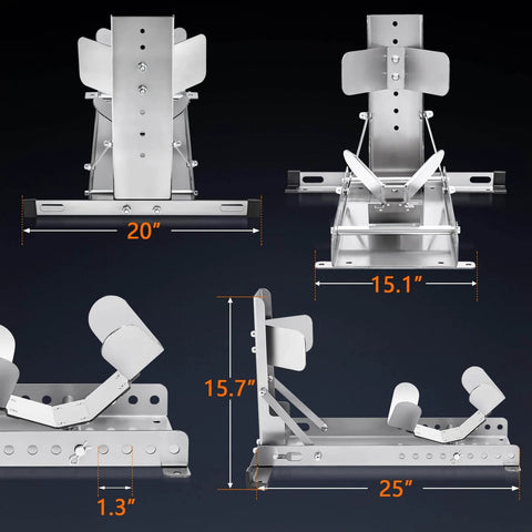 Heavy Duty Stainless Steel Motorcycle Wheel Chock Stand With Anti Rust Finish 3000 Lbs Load Capacity Universal Front Tire Stand dimensions