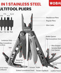 33-In-1 Stainless Steel Multitool with Pliers, Knife, Wire Cutter, Scissors, Saw, and More for Outdoor Survival, Camping, Hiking