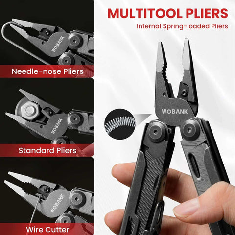 33-In-1 Stainless Steel Multitool With Pliers, Knife, Wire Cutter for Outdoor Survival and Camping