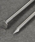 Close-up of 430 Pcs Stainless Steel 304 Nails Kit for Outdoor and Indoor Use with mixed lengths from five eighths inch to two inches