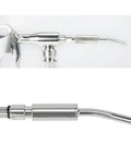 Stainless bearing tube nozzle set for car interior blow guns with M10x1 thread and 12 cm length, shown detached and attached views.