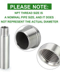 Two Pack Stainless Steel Pipe Fittings 1/4 Inch NPT Male To 1/4 Inch NPT Female Threaded Nipple Cast Pipe 4 Inch Length 304 Stainless Steel