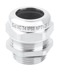 Built Tough 1 Inch NPT Stainless Steel Waterproof Cable Gland with IP68 Rating, side view of cable gland fitting