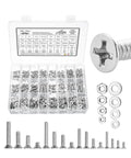 Nuts And Bolts Assortment Kit 900 Pcs Stainless Steel 304 Nuts Bolts Washers Screws Set For Hardware Projects, organized in box