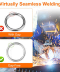 Comparison of 1 Inch Stainless Steel O Rings Set, 15 Solid Welded Metal Loops with gap and gap-free for craft uses.