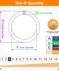 Size chart for 1 Inch Stainless Steel O Rings Set, 15 Solid Welded Metal Loops For Dog Collars, Macrame, Leashes, DIY Projects.