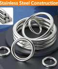 1 Inch Stainless Steel O Rings Set, 15 Solid Welded Metal Loops For Dog Collars, Macrame, Leashes, Hanging Straps, DIY Projects