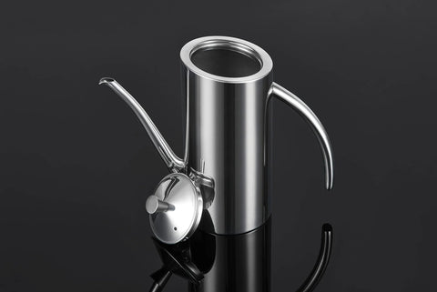 Premium Stainless Steel Olive Oil Dispenser For Precision Pouring And Pro Grade Kitchen Style Leakproof Cruet 24 Ounce 700 Milliliters SUS304 18 10 Construction By KSENDALO