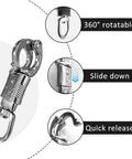 U Type Quick Release Clip With Rotatable Eye Stainless Steel Panic Snap for Lead Ropes and Tie Offs, 360 Degree Rotation
