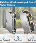 Pella Sliding Patio Door Rollers Set 2 Pack With Adjustable Height Stainless Steel Ball Bearings Rust Resistant Wheels For Quiet Smooth Glide Compatible With One And A Half Inch Tracks Replace 0C5Y00P0