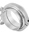Stainless Steel Pipe Clamp Kit, 3 Inch 76mm Sanitary Clamp With Ferrule Union, visible on a white background, close-up view