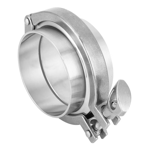 Close-up of Stainless Steel Pipe Clamp Kit, 3 Inch 76mm Sanitary Clamp With Ferrule Union, Homebrew Pipe Repair Leak Sealer Emergency Kit