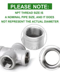 Two Pack Stainless Steel Four Way Pipe Fittings NPT Female Cross For One Half Inch Pipe Connections, close-up view, 304 SS material