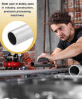 Man using Two Pack 13mm Stainless Steel Tubes 304 Grade 1mm Wall 305mm Long Built To Last Heavy Duty Metal Pipes in workshop