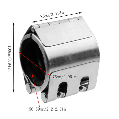Side view of Stainless Steel Pipe Repair Clamp Kit For Emergency Fixes On Plastic And Metal Pipes 56mm To 59mm 2.2 To 2.3in Band