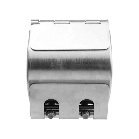 Front view of Stainless Steel Pipe Repair Clamp Kit For Emergency Fixes On Plastic And Metal Pipes 56mm To 59mm 2.2 To 2.3in Band