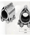 Emergency Pipe Repair Clamp Kit For Plastic And Metal Pipes Easy Install Leak Sealer, stainless steel, dimensions shown.