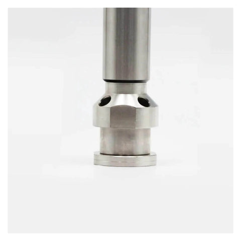 Stainless steel piston rod and piston valve 287832 for airless paint sprayer GH833, close-up view, polished finish