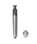 Stainless steel piston rod and piston valve 287832 for airless paint sprayer GH833, side view, polished surface.