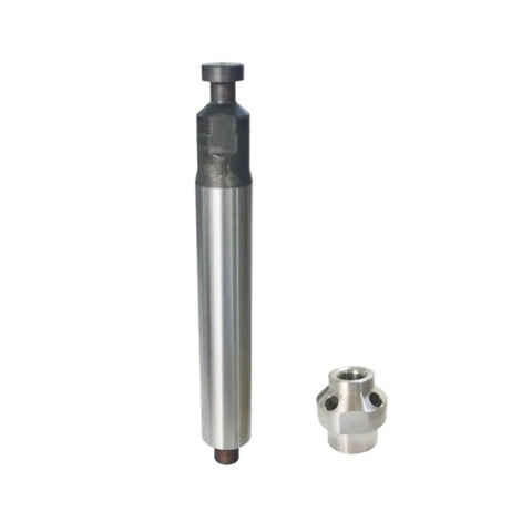 Stainless steel piston rod and piston valve 287832 for airless paint sprayer GH833, side view, polished surface.