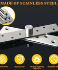 6 Inch Pivot Door Hinges 360 Degree Rotation Hidden Hinges Heavy Duty Stainless Steel Brushed Finish with icons and text