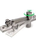 Heavy Duty Stainless Steel Wood Door Pivot Hinges Built Tough With 180 Degree Rotation Adjustable Swing Mount L Shape Design, Durable Door Hardware