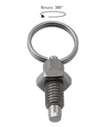 2 Pack Non Lock Out Stubby Knob Plungers Hand Retractable Spring Plungers With Pull Ring Stainless Steel Construction M6 Thread