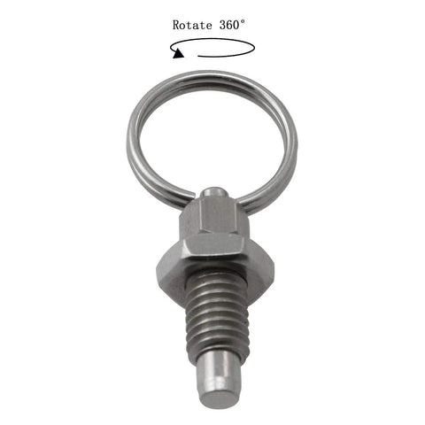 2 Pack Non Lock Out Stubby Knob Plungers Hand Retractable Spring Plungers With Pull Ring Stainless Steel Construction M6 Thread