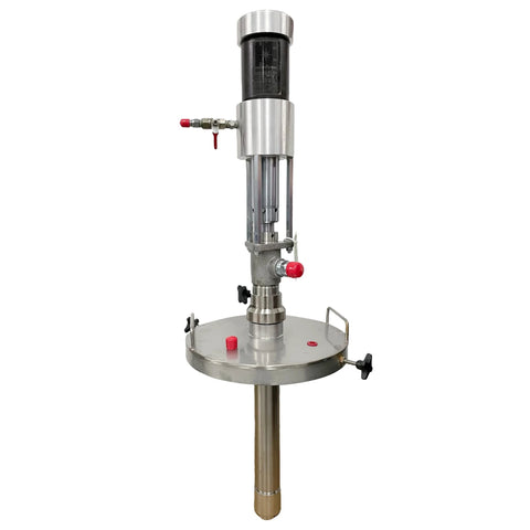 COSMOSTAR P0204 2:1 Air Operated Pneumatic Oil/Chemical Transfer Pump (Stainless Steel Type, 5 Gallon Drum) with Round Pail Cover