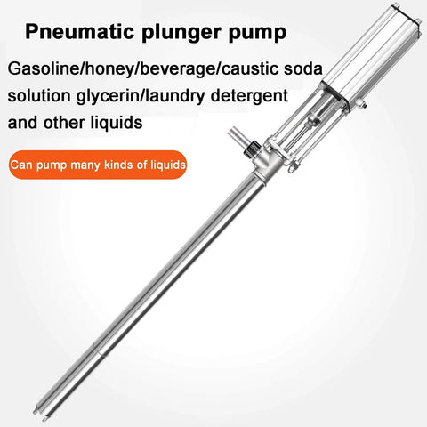 LHQYA 95cm Stainless Steel Pneumatic Chemical Pump, Pneumatic Piston Pump, Flow: 10L/min, Working Pressure: 0.8Mpa, Outlet Diameter: 25/32mm