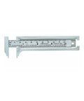 Pocket Caliper With English And Metric Dual Readings In Stainless Steel Three Inch Range For Inside Outside And Diameter Measurements