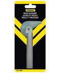 Compact stainless steel 6 in 1 pocket ruler and gauge combines drill point gauge, bevel protractor, center finder, and divider