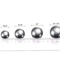 G100 1 Inch 304 Stainless Steel Precision Balls For Keychains And Bearings DIY Projects Corrosion Resistant High Strength Ball Bearings For Industrial Equipment By uxcell shown on a ruler with other sizes