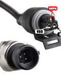 Stainless Steel 316 Pressure Transducer Sensor 100 Psi With 40 Inch Cable And One Eighth Inch NPT Connector, focus on plug and wiring