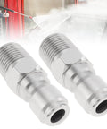 2 Pack NPT 3/8 Inch Pressure Washer Quick Connect Fittings Stainless Steel Male Adapters Plug for Cleaning Machines