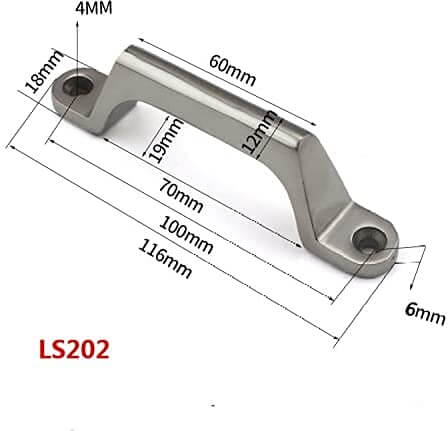Heavy Duty 304 Stainless Steel Drawer Cabinet Pull Handle 100mm Center Hole with dimensional schematic shown above handle