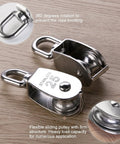 Two Pack 25mm 304 stainless steel pulley blocks with a 400 kg rating deliver reliable lifting, hauling, and rigging