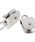 2 Pack M75 Lifting Single Pulley Roller, 304 Stainless Steel Heavy Duty Single Wheel Swivel Lifting Fixed Pulley Block for Rope and Rigging, Loading Capacity 1700 lbs, Silver
