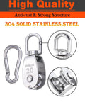 ✝️ 5 Pcs M15 Single Pulley Block, 304 Stainless Steel Lifting Crane Pulley, Wire Rope Hanging Pulley Wheel, with Snap Hook showing quality