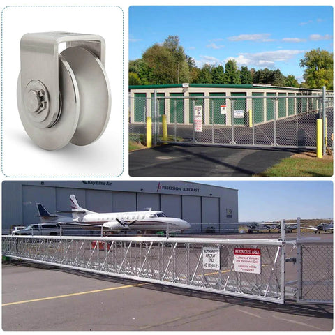 2Pack Pulley Block U 304 Stainless Steel Pulley Roller, 2 Inch Heavy Duty Duplex Bearing Silent Grooved Wheel Loading 880lb/400Kg for Material Handling