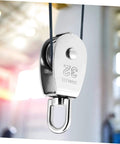 3pcs Stainless Steel Pulley Single Block Lifting Pulley Heavy Duty Cable Pulley Roller for Rope Rigging Block in use