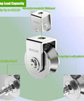 2Pack Pulley Block U 304 Stainless Steel Pulley Roller, 2 Inch Heavy Duty Duplex Bearing Silent Grooved Wheel Loading 880lb/400Kg for Material Handling and Moving, shown with detailed close-ups.